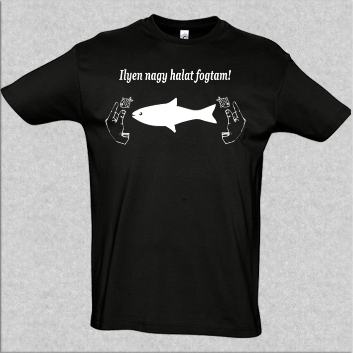 Vicces horgász póló fekete 01
